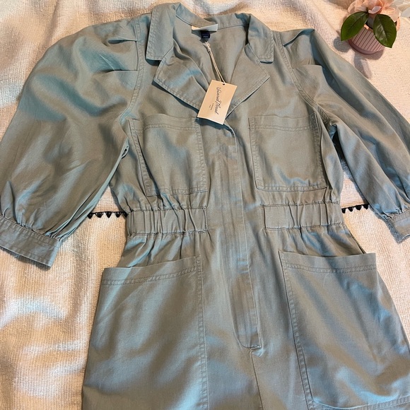 Universal Thread™ - Puff ¾ sleeve Collared Boiler Suit NWT size 8 (Medium) Mint - Picture 6 of 16